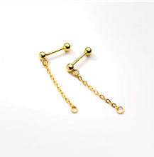Load image into Gallery viewer, pendientes de plata de ley 925 con cadena de eslabones para mujer