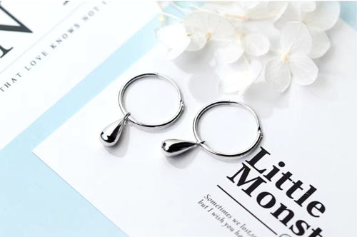 pendientes simples de gota de agua para mujer