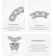 Load image into Gallery viewer, pendientes de plata de ley 925 para mujer, joyería de compromiso, círculo brillante, hipoalergénico, transparente, CZ