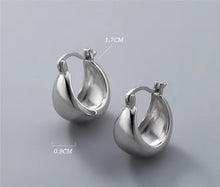 Load image into Gallery viewer, pendientes de aro de Plata de Ley 925 auténtica para mujer