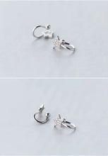 Load image into Gallery viewer, pendientes de plata de ley 2021 con estrellas brillantes para mujer, aretes con Clips
