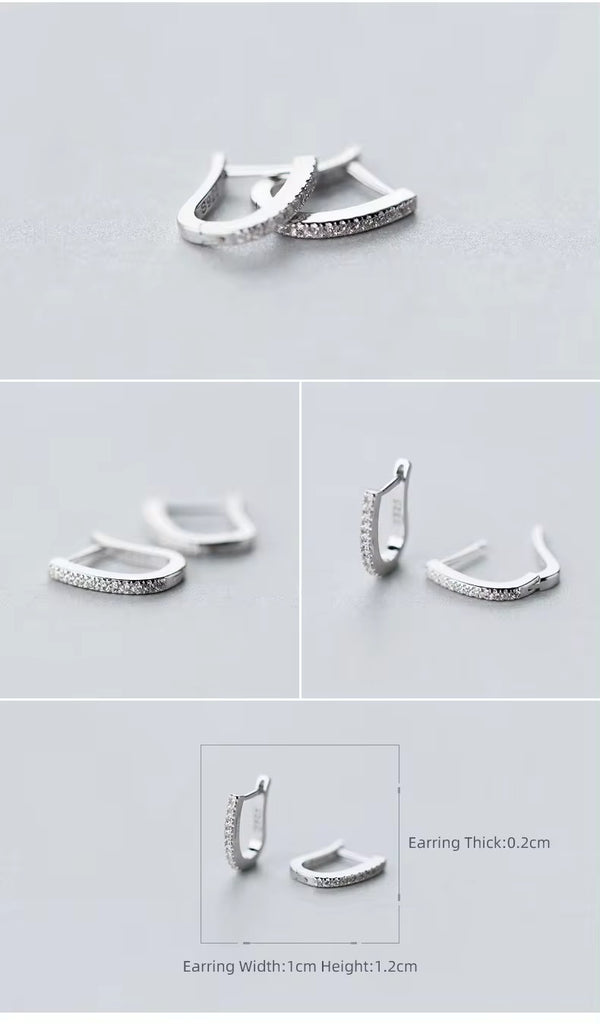 pendientes de aro en forma de U para mujer