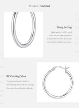Load image into Gallery viewer, pendientes de aro de Plata de Ley 925 para mujer