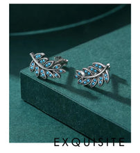 Load image into Gallery viewer, pendientes de plata de ley 925 con forma de hoja para mujer