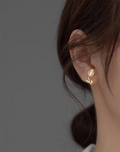 Load image into Gallery viewer, pendientes de plata de ley 925 auténtica para mujer, aretes con forma de flor rosa