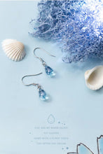 Load image into Gallery viewer, Pendientes colgantes de cristal azul para mujer