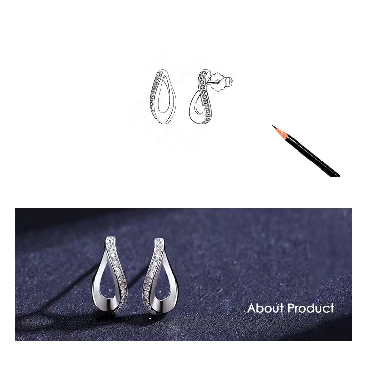 pendientes geométricos de Plata de Ley 925 auténtica para mujer