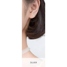 Load image into Gallery viewer, pendientes de plata de ley 925 con diseño de líneas geométricas para mujer, joyería fina, Simple