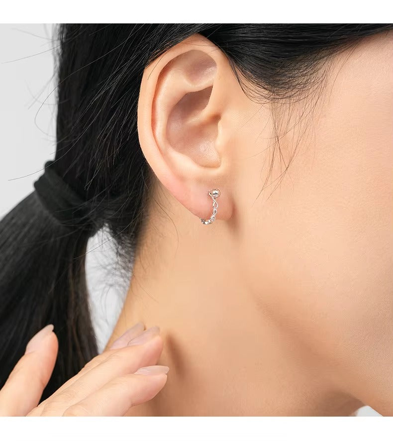 pendientes de aro de Plata de Ley 925 para mujer y niña, aretes huecos