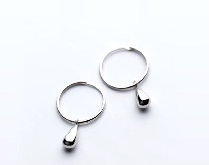 pendientes simples de gota de agua para mujer
