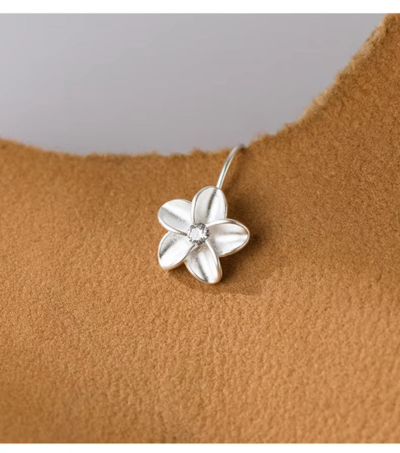 pendientes de plata de ley 925 con diseño de flores para mujer, joyería fina