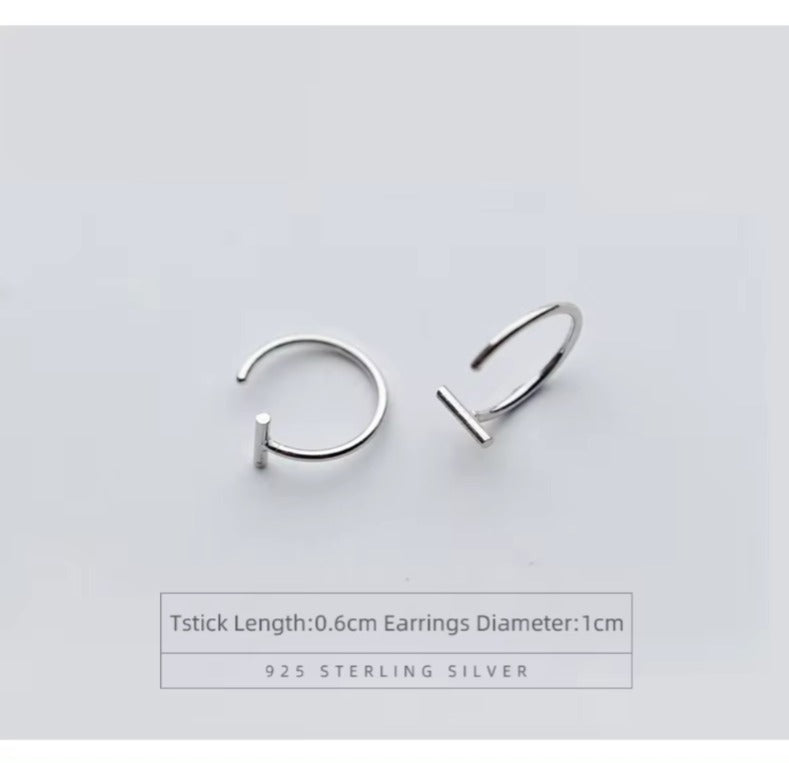 pendientes de aro de Plata de Ley 925 auténtica para mujer, aretes redondos de moda Simple