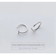 Load image into Gallery viewer, pendientes de aro de Plata de Ley 925 auténtica para mujer, aretes redondos de moda Simple