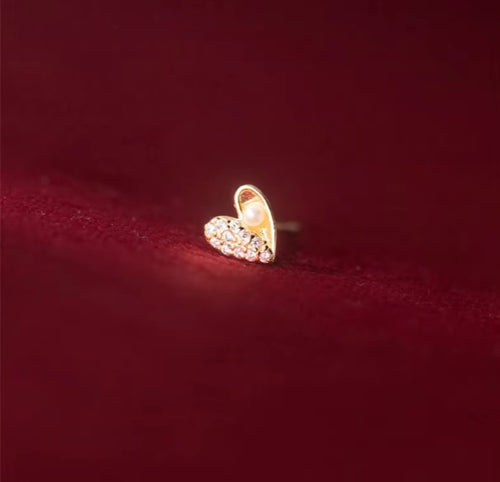 pendientes de plata de ley 925 con forma de corazón Irregular para mujer