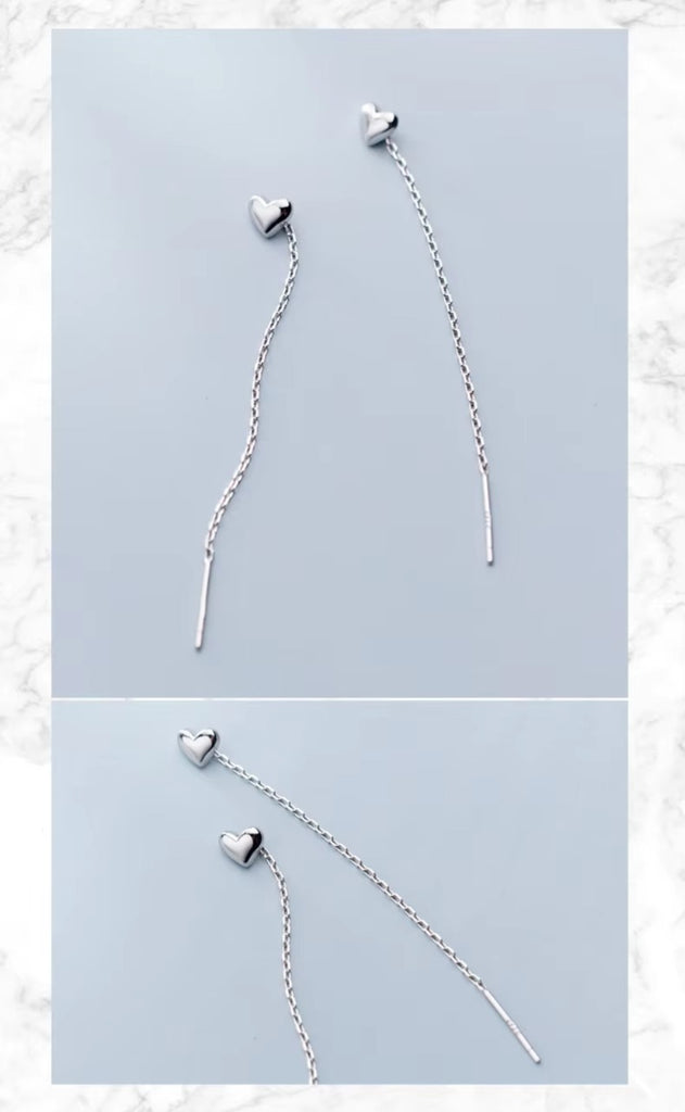 pendientes de cadena larga para mujer, de Color dorado, de Plata de Ley 925 pura