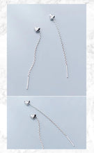 Load image into Gallery viewer, pendientes de cadena larga para mujer, de Color dorado, de Plata de Ley 925 pura