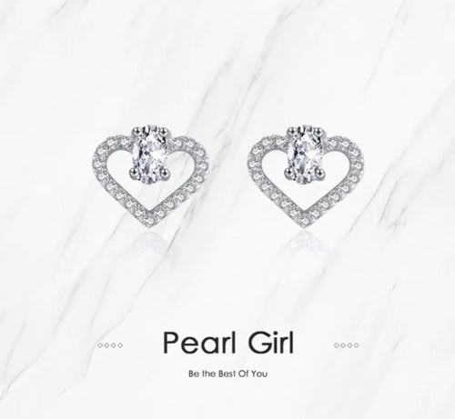 pendientes de plata de primera ley con forma de corazón para mujer, aretes pequeños