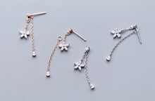 Load image into Gallery viewer, pendientes de plata de ley 925 con forma de flor para mujer