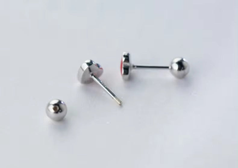 pendientes pequeños de Plata de Ley 925 con corazones románticos para mujeres