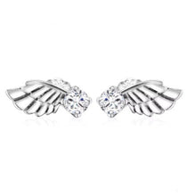 Load image into Gallery viewer, pendientes de plata esterlina 925 auténtica para mujer y niña, aretes con alas