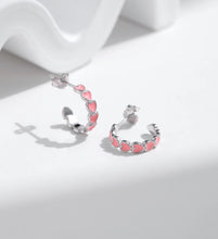 Load image into Gallery viewer, pendientes de plata de ley 925 con forma de C para mujer y niña