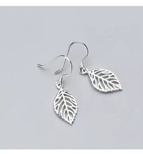 Load image into Gallery viewer, Pendientes de gota de hojas de árbol para mujer, Plata de Ley 100% 925 auténtica