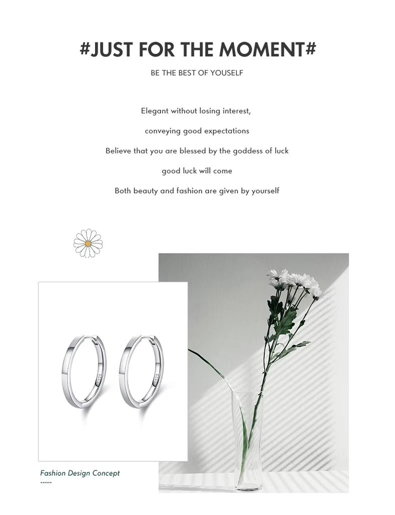 pendientes minimalistas de Plata de Ley 925 para mujer