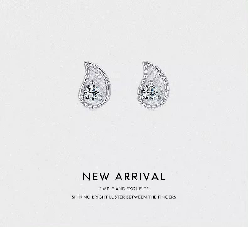 pendientes de plata de ley 925 con forma de lágrima para mujer