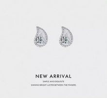 Load image into Gallery viewer, pendientes de plata de ley 925 con forma de lágrima para mujer