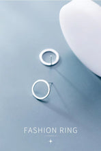 Cargar imagen en el visor de la galería, pendientes geométricos sencillos para mujer, de Plata de Ley 925 auténtica, redondos