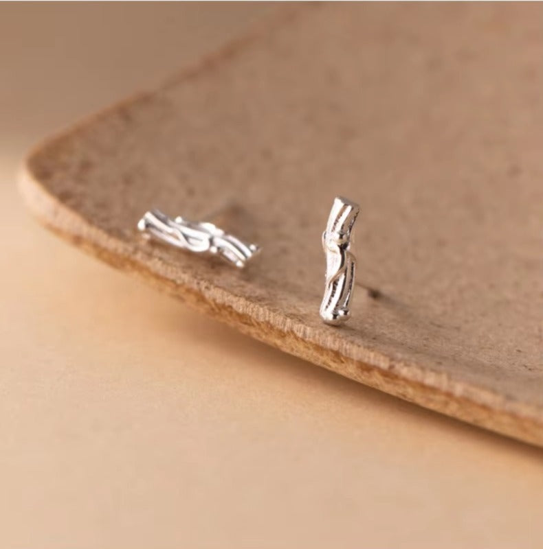 pendientes de tuerca de notación musical Vintage para mujer, de plata de ley 925