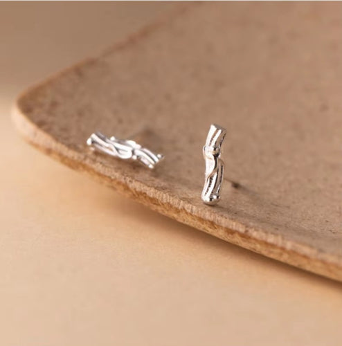 pendientes de tuerca de notación musical Vintage para mujer, de plata de ley 925