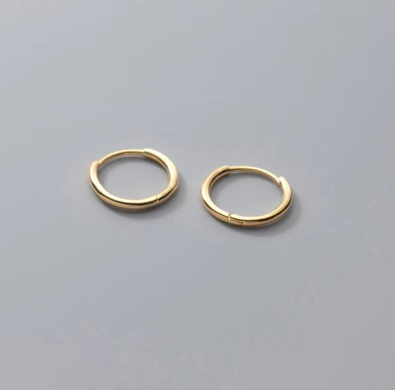 pendientes de aro de Plata de Ley 925 para mujer, aretes pequeños, redondos