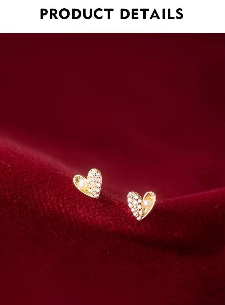 pendientes de plata de ley 925 con forma de corazón Irregular para mujer