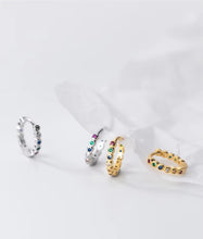 Load image into Gallery viewer, pendientes de aro de Plata de Ley 925 auténtica para mujer