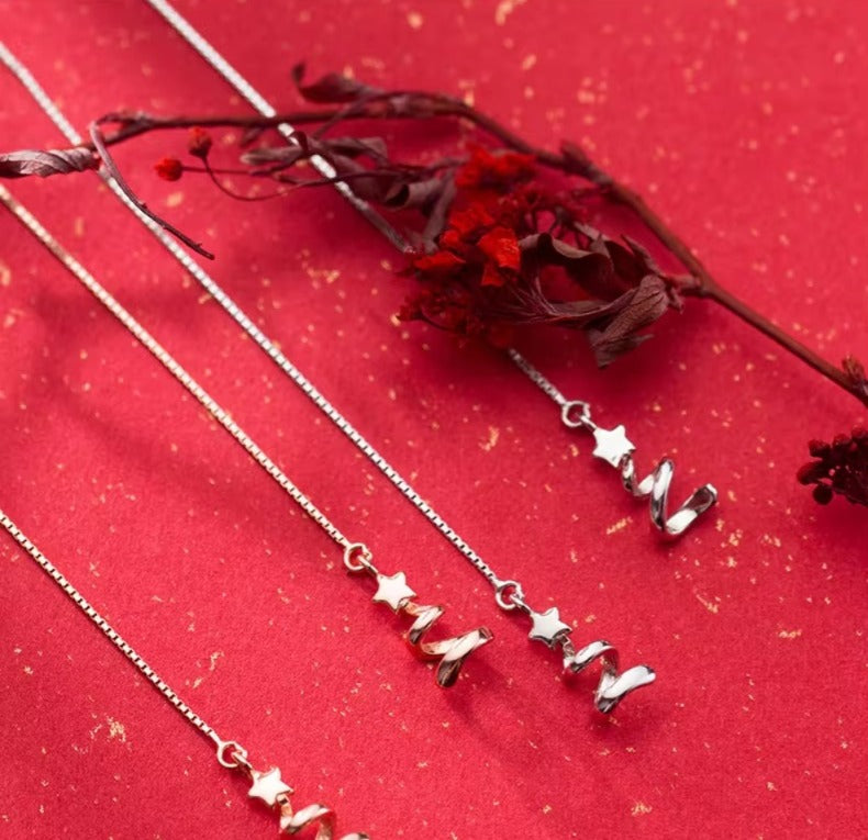 pendientes largos de plata esterlina 925 para mujer, joyería fina Original