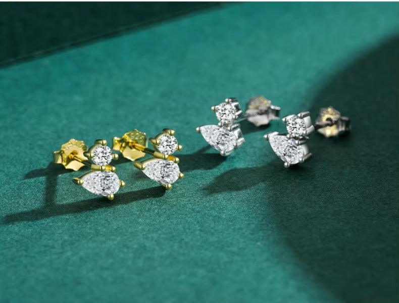 pendientes geométricos de circonia cúbica para mujer y niña, aretes pequeños de plata de ley 100% 925