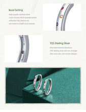 Load image into Gallery viewer, pendientes de aro de Plata de Ley 925 auténtica para mujer