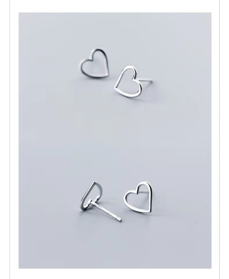 pendientes de plata de ley 925 con forma de corazón para mujer, joyería fina con cierre de tuerca