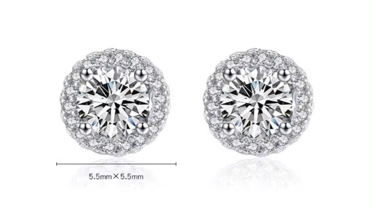 pendientes de plata de primera ley y Circonia cúbica para mujer