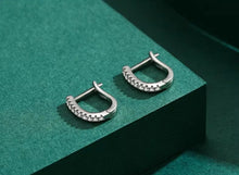 Cargar imagen en el visor de la galería, pendientes románticos de cristal de circón transparente para mujer y niña