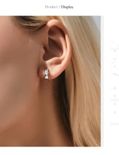 Load image into Gallery viewer, pendientes de aro de Plata de Ley 925 para mujer