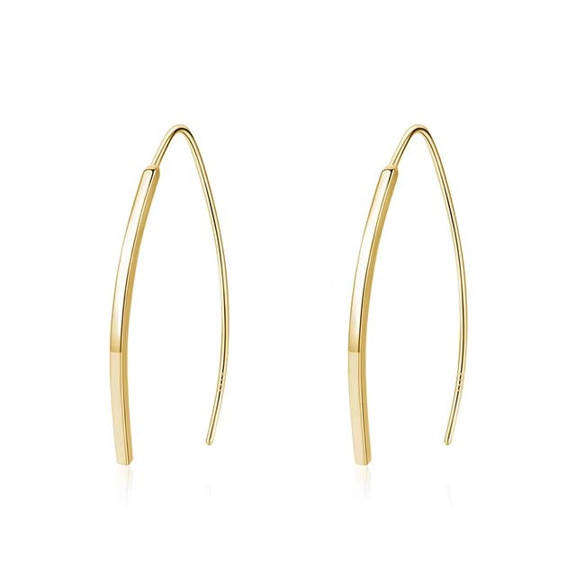 pendientes de gota geométricos simples para mujer y niña, aretes minimalistas de Plata de Ley 925 auténtica, joyería con estilo