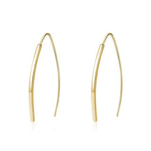 Load image into Gallery viewer, pendientes de gota geométricos simples para mujer y niña, aretes minimalistas de Plata de Ley 925 auténtica, joyería con estilo