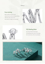 Load image into Gallery viewer, pendientes de plata de ley 925 con líneas geométricas