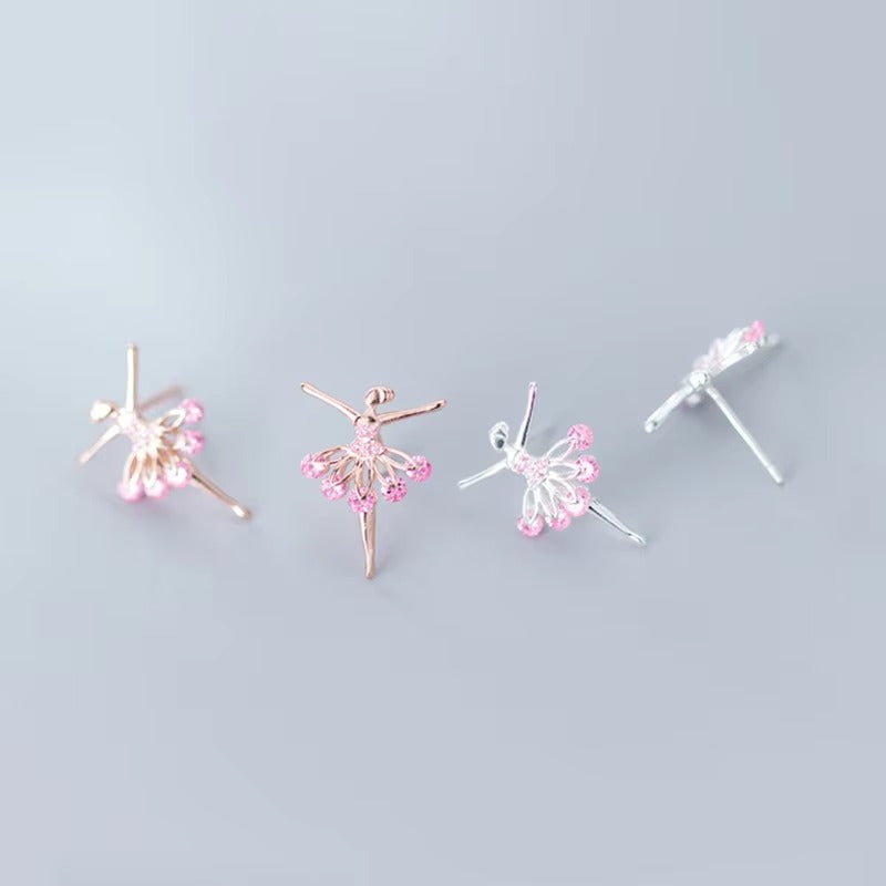 pendientes de plata de ley 925 para mujer, aretes de cristal rosa, joyería fina