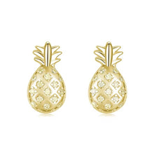 Load image into Gallery viewer, pendientes de plata de ley 925 con forma de piña para mujer y niña