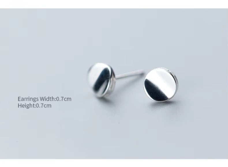 pendientes redondos de Plata de Ley 925 para mujer, joyería con diseño único Simple