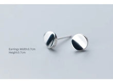 Cargar imagen en el visor de la galería, pendientes redondos de Plata de Ley 925 para mujer, joyería con diseño único Simple