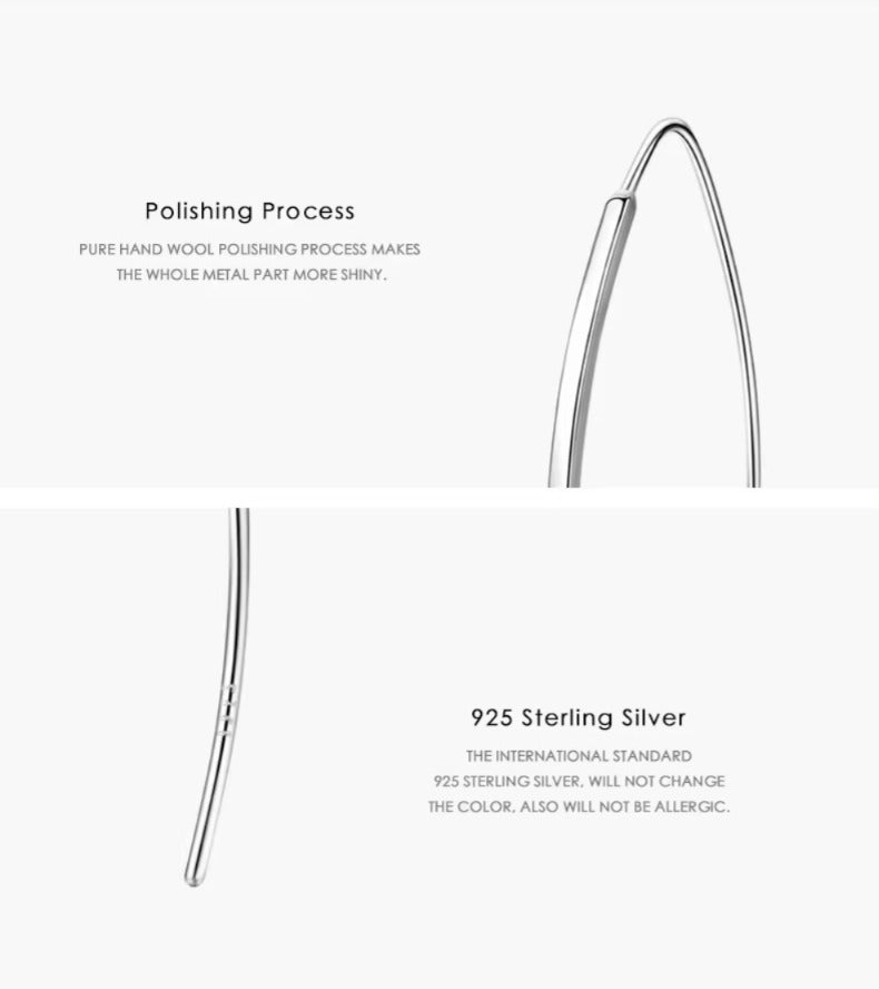 pendientes de gota geométricos simples para mujer y niña, aretes minimalistas de Plata de Ley 925 auténtica, joyería con estilo